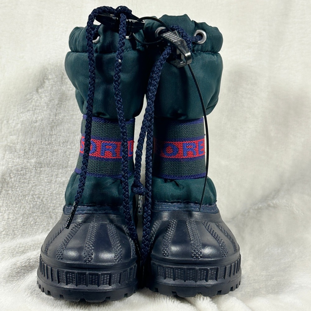 Sorel Snow Boots Kids 7 Navy Blue Green Vintage Waterproof Winter Gear